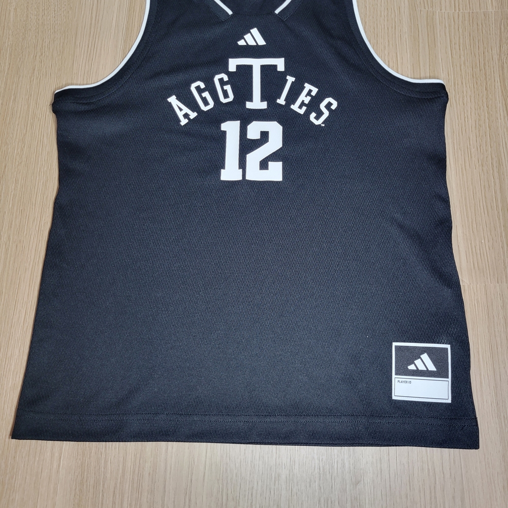 Adidas Black and White Aggies Jersey